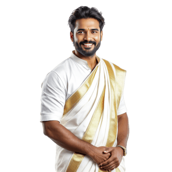 A man in a white sari png