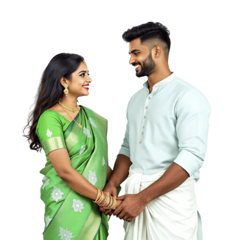 An indian couple in traditional attire png