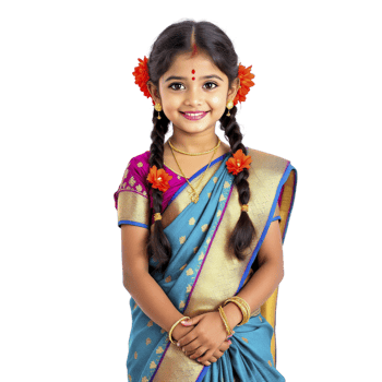 A little girl in a sari png