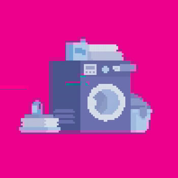 washing machine pixel art vector