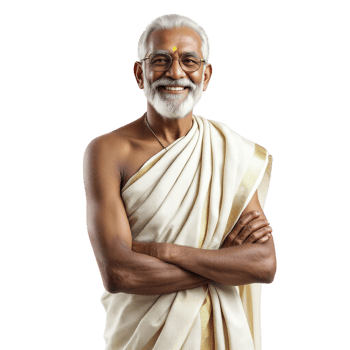 An old man in a white robe and glasses png