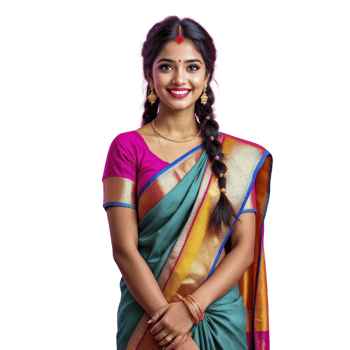 A beautiful indian woman in a sari png