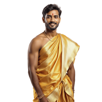 A man in a golden sari png