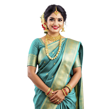 Beautiful indian woman in traditional sari png