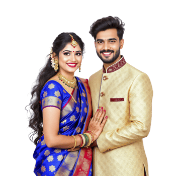 A couple in traditional indian attire png