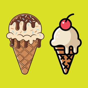 Ice cream cartoon illustration vector