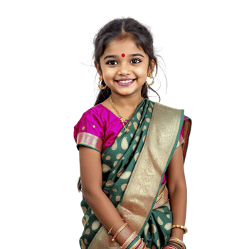 A little girl in a sari png