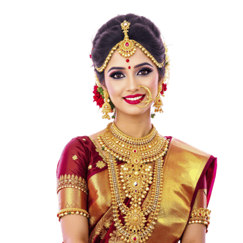 Beautiful indian bride in traditional attire png