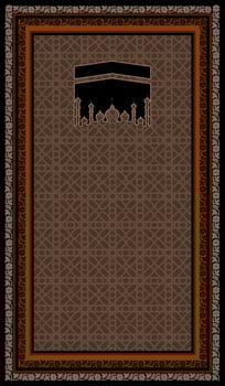 elegant Muslim rug in brown tone vector