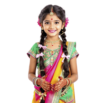 Indian girl in colorful sari png