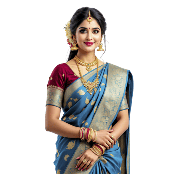 Beautiful indian woman in traditional sari png