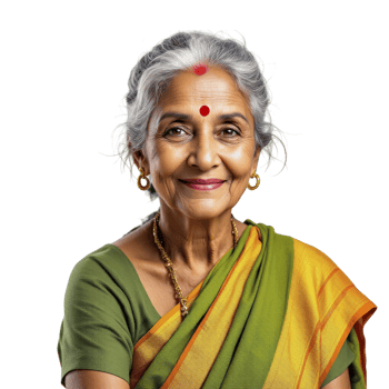 An older indian woman in a sari png