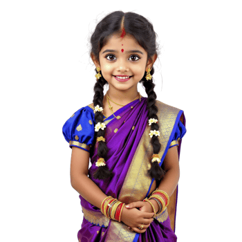 A little girl in a sari png