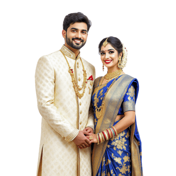 A man and woman in traditional indian attire png