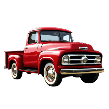 Vintage Red Pickup Truck with Classic Design for Retro Automobile Enthusiasts png