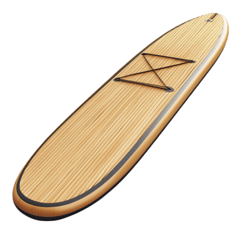 Wooden Surfboard with Classic Design for Beach Sports and Water Adventure Lovers png