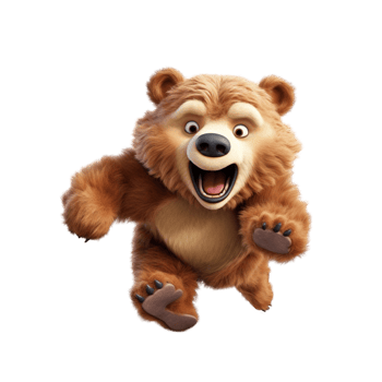 Cute Happy Cartoon Brown Bear with Open Arms for Kids and Fun Characters png