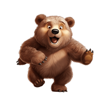 Playful Cartoon Brown Bear png