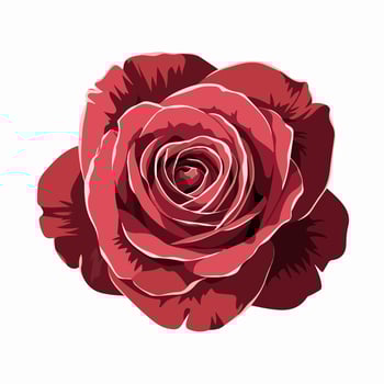 A isolated red rose on a white background vector