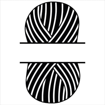 Monogram Clipart Featuring Knitting and Yarn vector