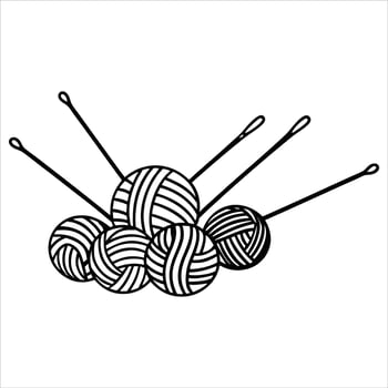 Knitting Clipart and Yarn Illustration for Crafting Ideas vector
