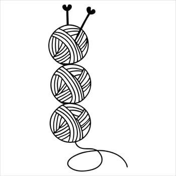 Yarn Illustration for Knitting Designs and Clipart vector