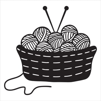 Knitting Illustration for Yarn and Craft Clipart vector