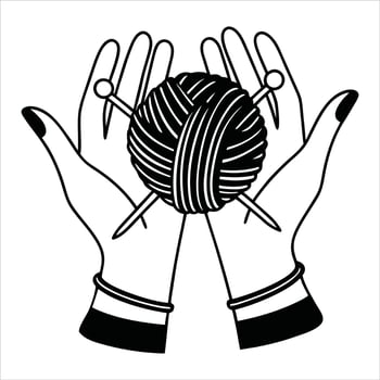 Knitting Artwork with Yarn Clipart for Crafting Project vector