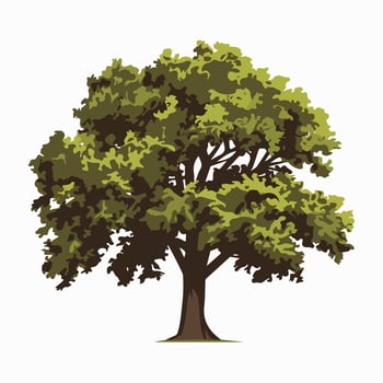 A tree with green leaves on a white background vector