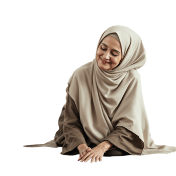 A woman in a hijab sitting on the floor png