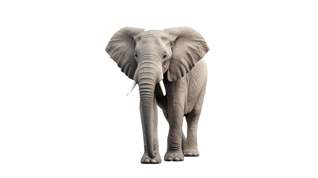Realistic Elephant Isolated on Mammal Nature png