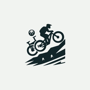 Downhill Fury Mountain Biking Logo Design vector
