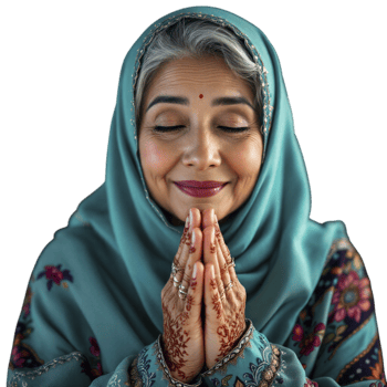 A woman in a hijab is praying png