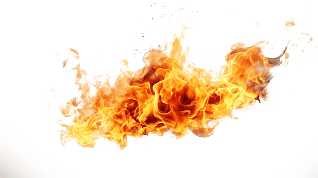Realistic Fire on Transparent Burning Flames Effect png