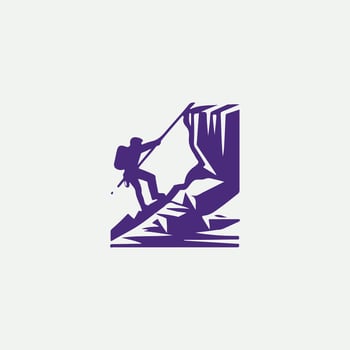 Glacial Challenge Ice Climbing Logo Design vector