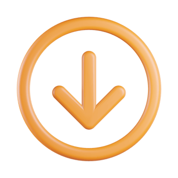 Down Circle Arrow 3D Icon png