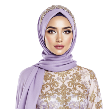 A beautiful woman in a purple hijab png
