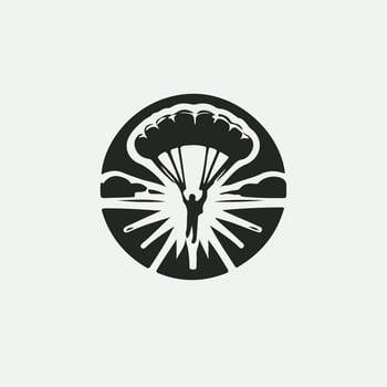 Parachute Drift Sky Diving Logo vector