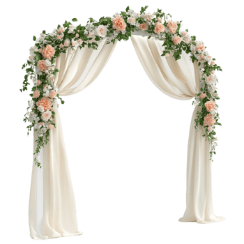 Elegant Wedding Arch with Greenery on Transparent Background png