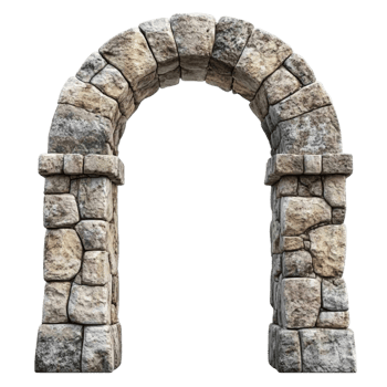 Stone Archway Entrance on Transparent Background png
