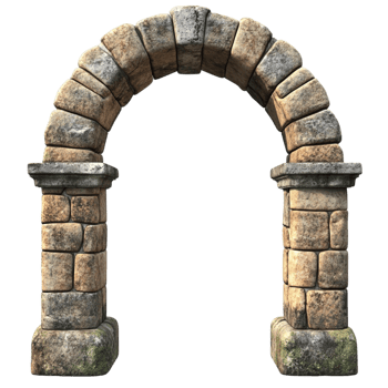 Classical Stone Archway on Transparent Background png