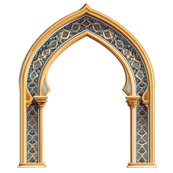 Ancient Gray Marble Archway on Transparent Background png