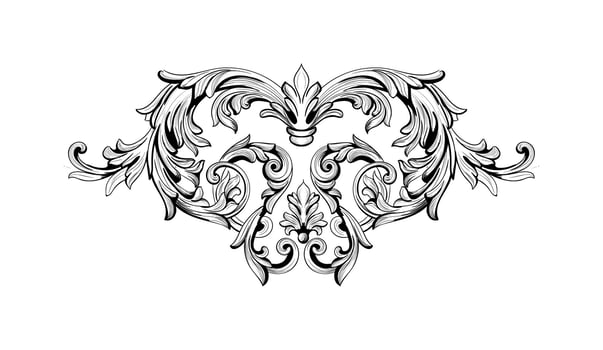 Ornamental card design on black colour vector