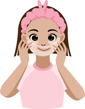 girl apply lifting facial mask vector