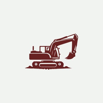 Earth Dig Crawler Excavators logo vector