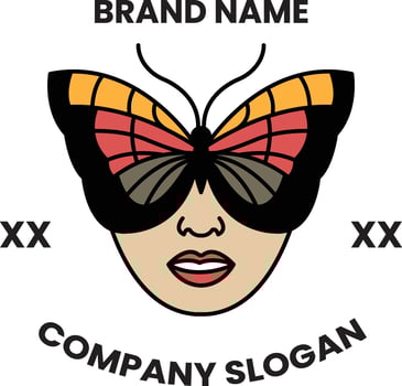 A butterfly with a pair of sunglasses on its face vector