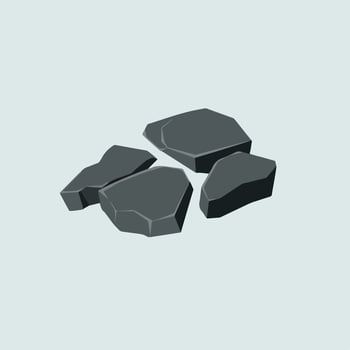 A pile of rocks on a light blue background vector
