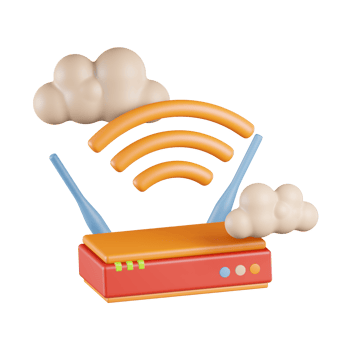 Router Cloud 3D Icon png