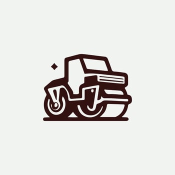 Tread Force Road Roller logo vector