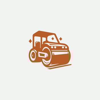 Mega Pave Road Roller logo vector